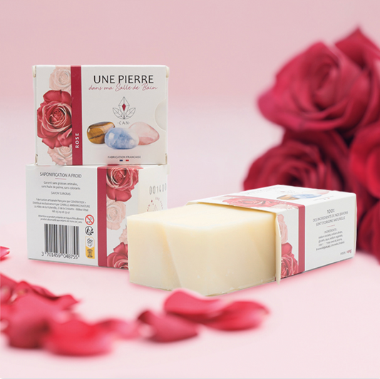 Savon Naturel à la Rose avec Pierre – 140g 🌹