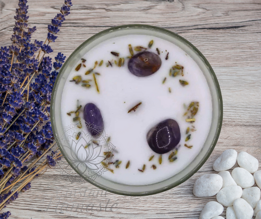 Bougie Green Tree 💜 Améthyste + Lavande - Guérison