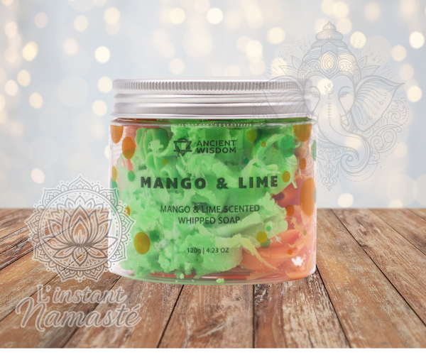 🧡 Savon Crème Fouettée – Mangue & Citron Vert 🍋✨