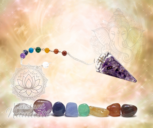 🌿 Pendule Orgonite Améthyste – Harmonie & Énergie Positive