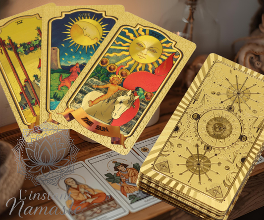🌟 Ensemble de Cartes de Tarot Doré – Élégance & Intuition 🌟