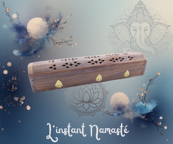 🕉️ Porte-Encens Coffret Bois Ganesh – 30 cm