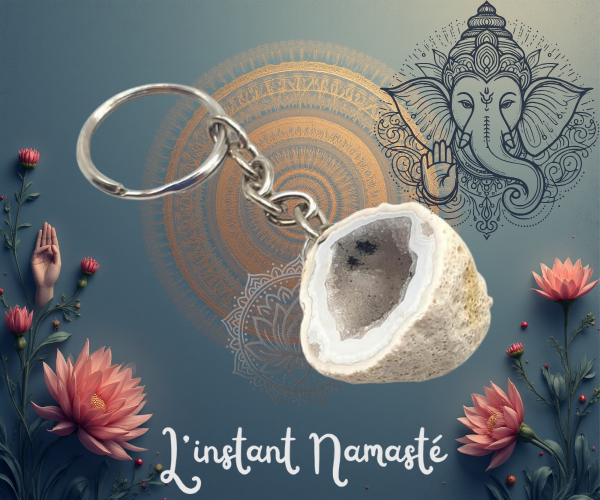 đ Porte-ClĂ©s GĂ©ode Agate brute 3 cm