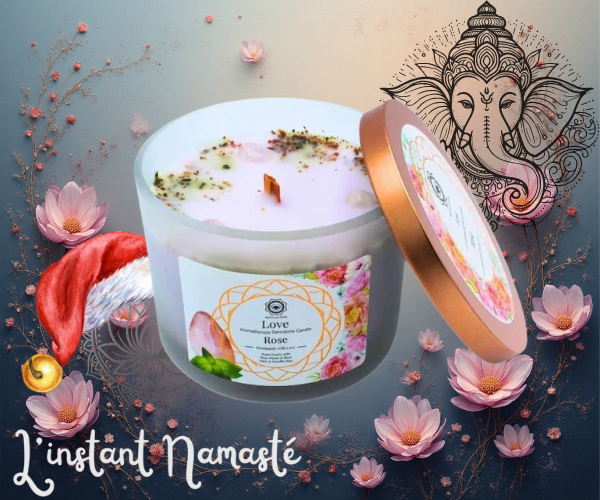 🕯️ Bougie d’aromathérapie « Love Rose » 🌸