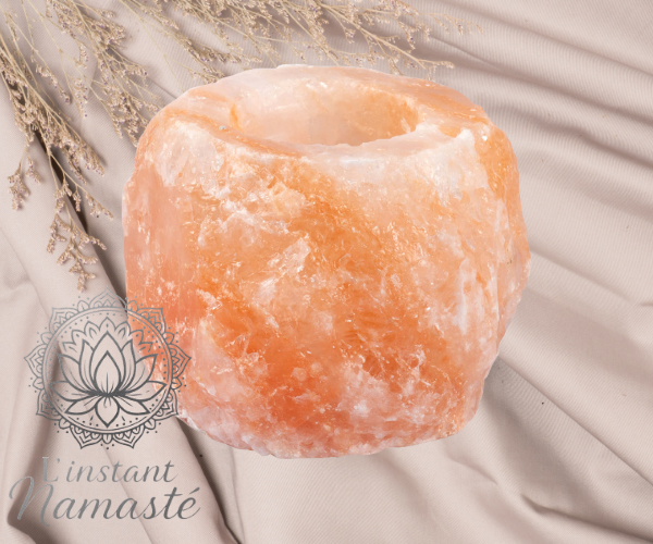 🌕 Bougeoir en Cristal de Sel – Lumière de l’Âme 🕯️💫