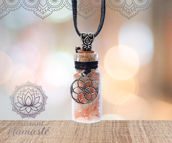 đ« Fiole en verre â Pierre de Soleil & Graine de Vie đż