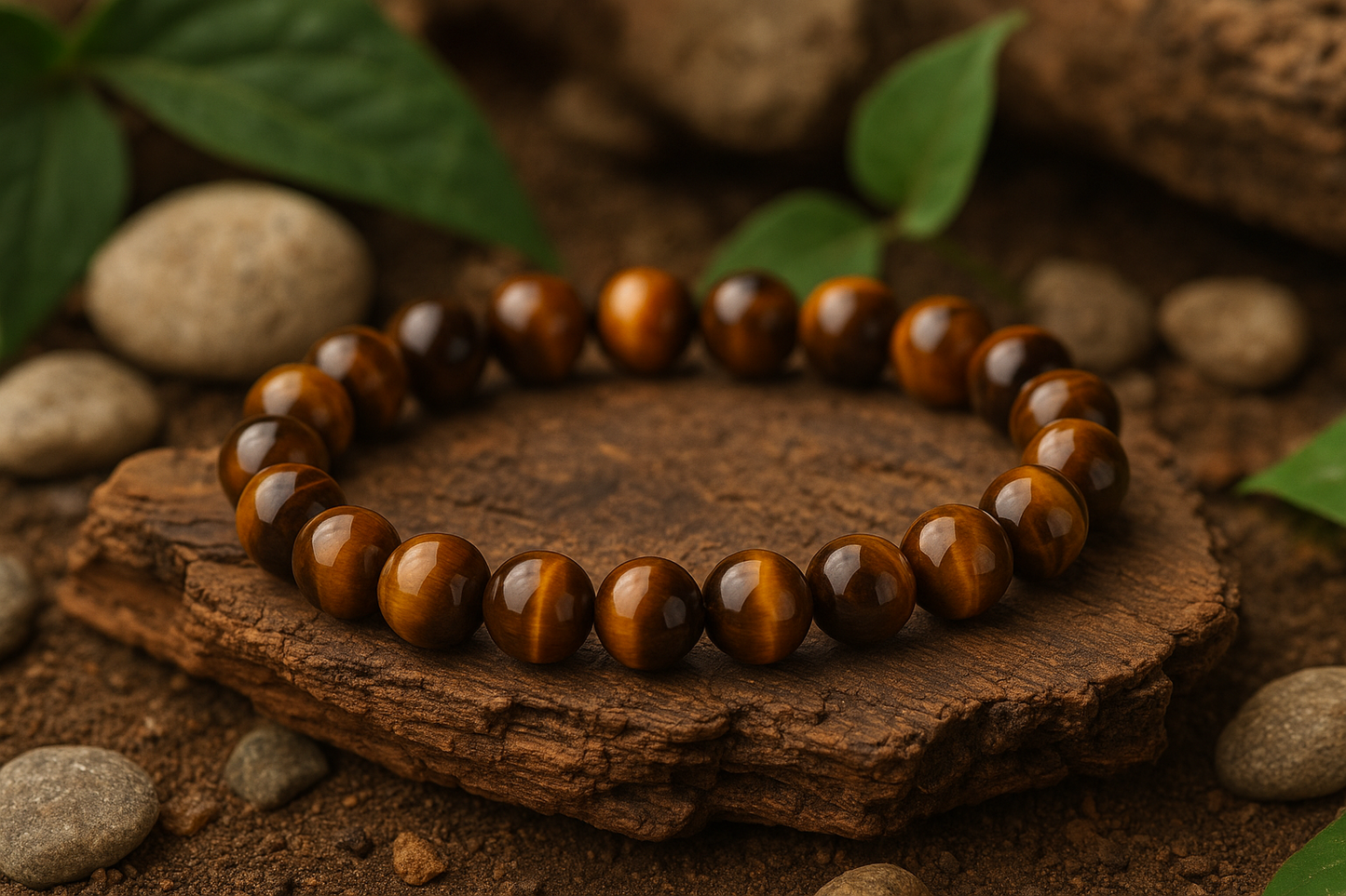 đ
Bracelet en Ćil-de-Tigre â 8 mm â Taille Homme đ