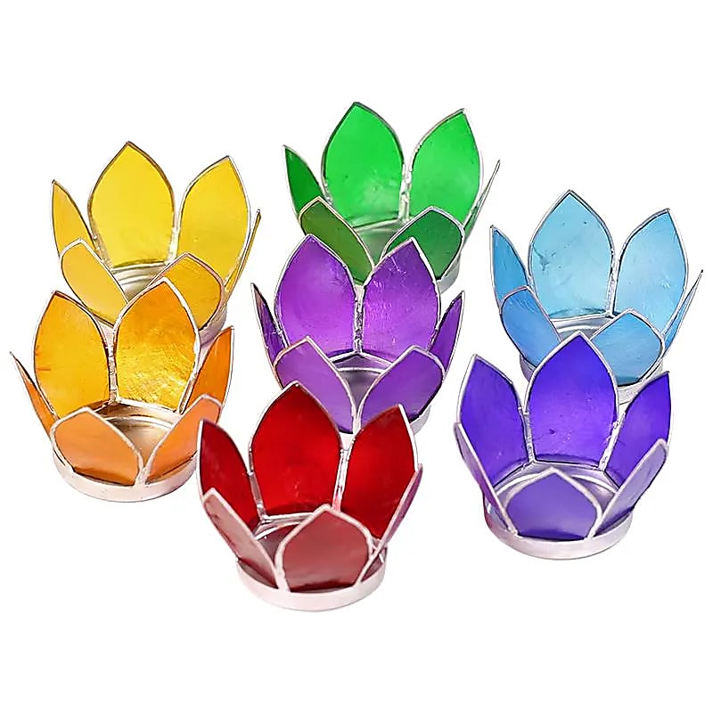 🪷 Éclairage d’Ambiance Lotus des Chakra – Or ou Argent (8 cm)