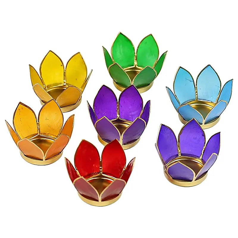 🪷 Éclairage d’Ambiance Lotus des Chakra – Or ou Argent (8 cm)
