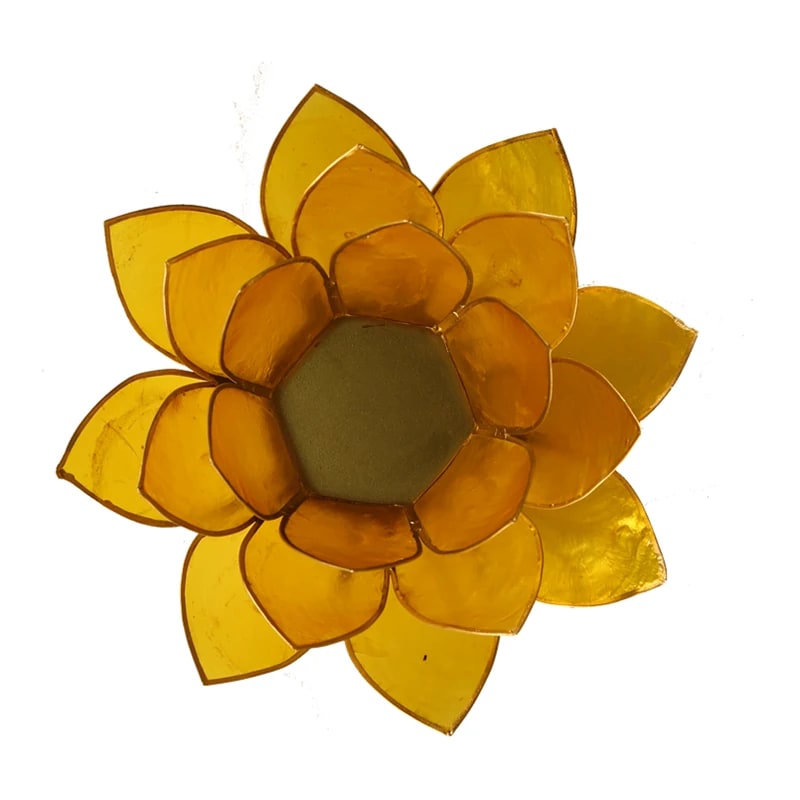 Eclairage ambiance Lotus 3° Chakra jaune & or ou argent