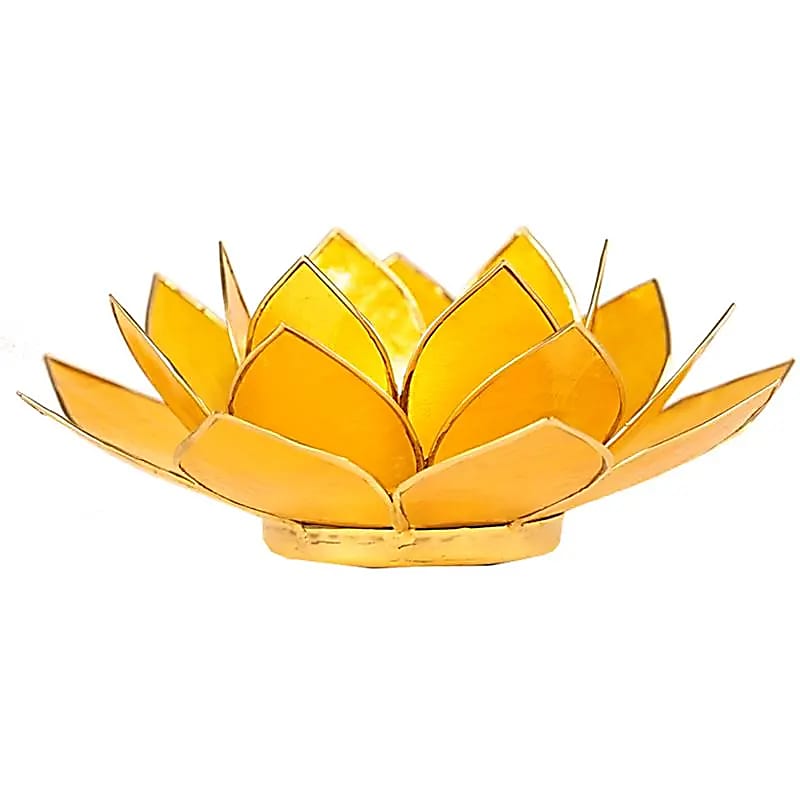 Eclairage ambiance Lotus 3° Chakra jaune & or ou argent