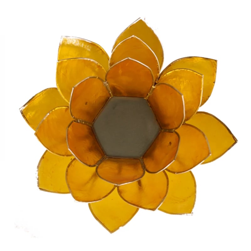 Eclairage ambiance Lotus 3° Chakra jaune & or ou argent