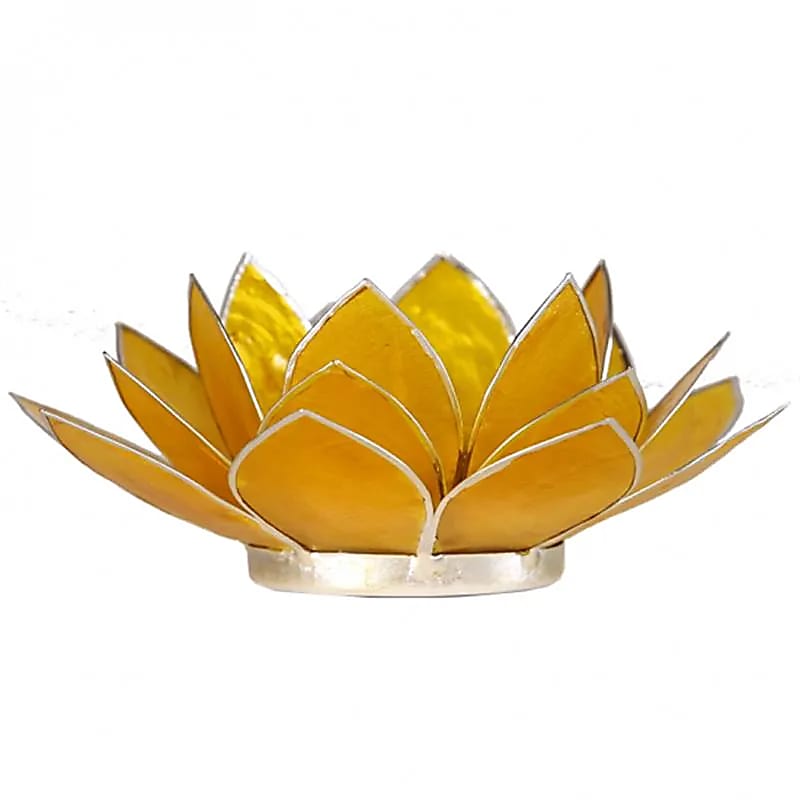 Eclairage ambiance Lotus 3° Chakra jaune & or ou argent