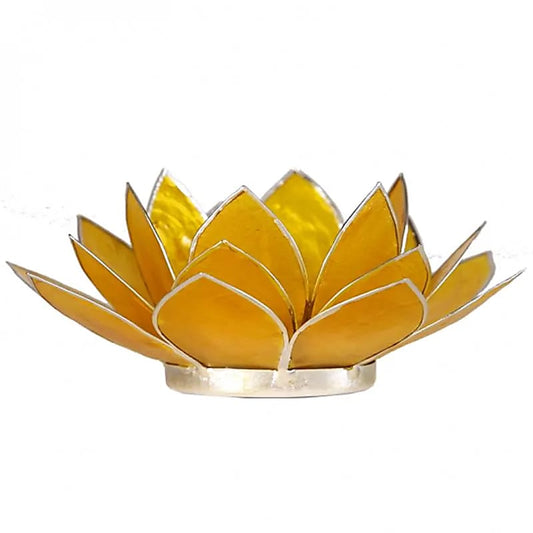 Eclairage ambiance Lotus 3° Chakra jaune & or ou argent