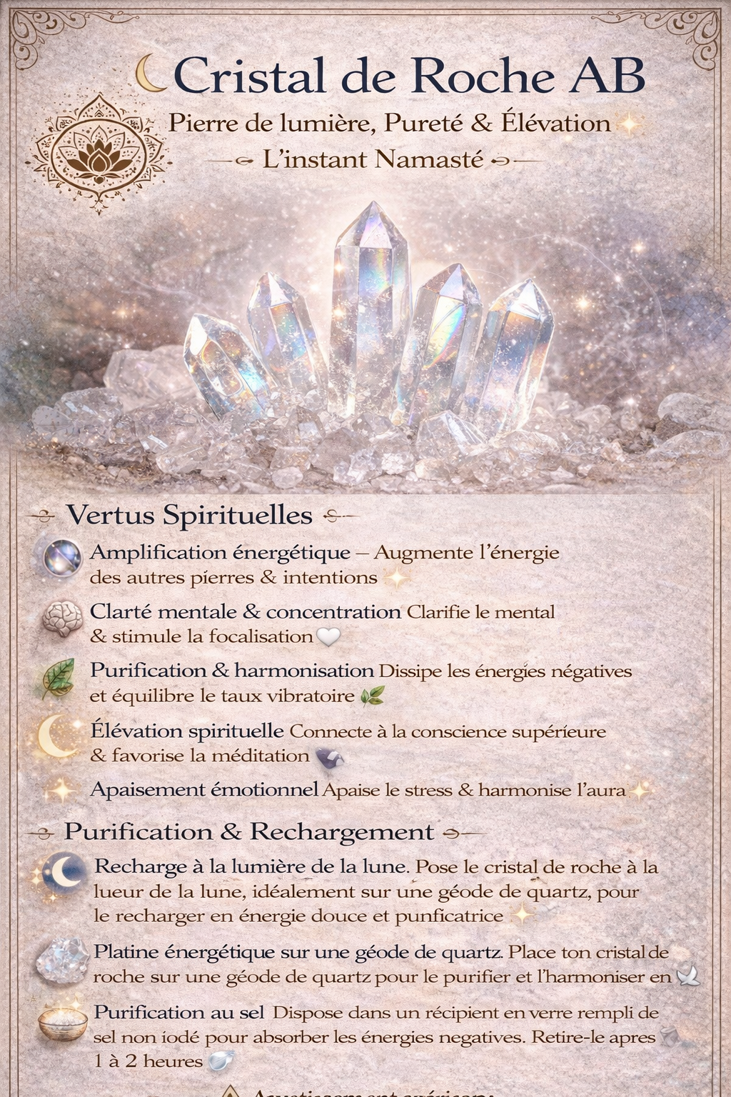 🤍 Bracelet Cristal de Roche AB — Perles 8 mm