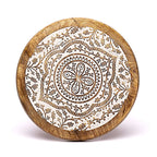 🌸 Table d’Appoint Fleur de Vie – Bois de Manguier