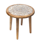 🌸 Table d’Appoint Fleur de Vie – Bois de Manguier