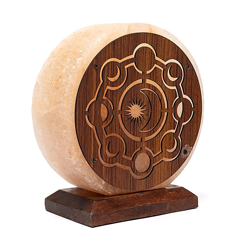 Lampe en Sel de l’Himalaya – Phases de la Lune 🌙✨
