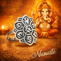 Bague Lotus Ajustable Argentée – Bijou Spirituel Bouddhiste | L’Instant Namasté Herve Liège