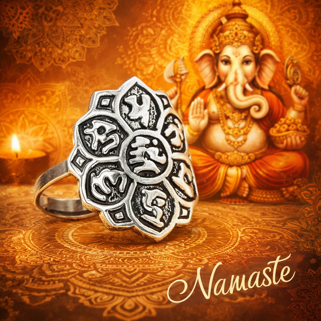 Bague Lotus Ajustable Argentée – Bijou Spirituel Bouddhiste | L’Instant Namasté Herve Liège