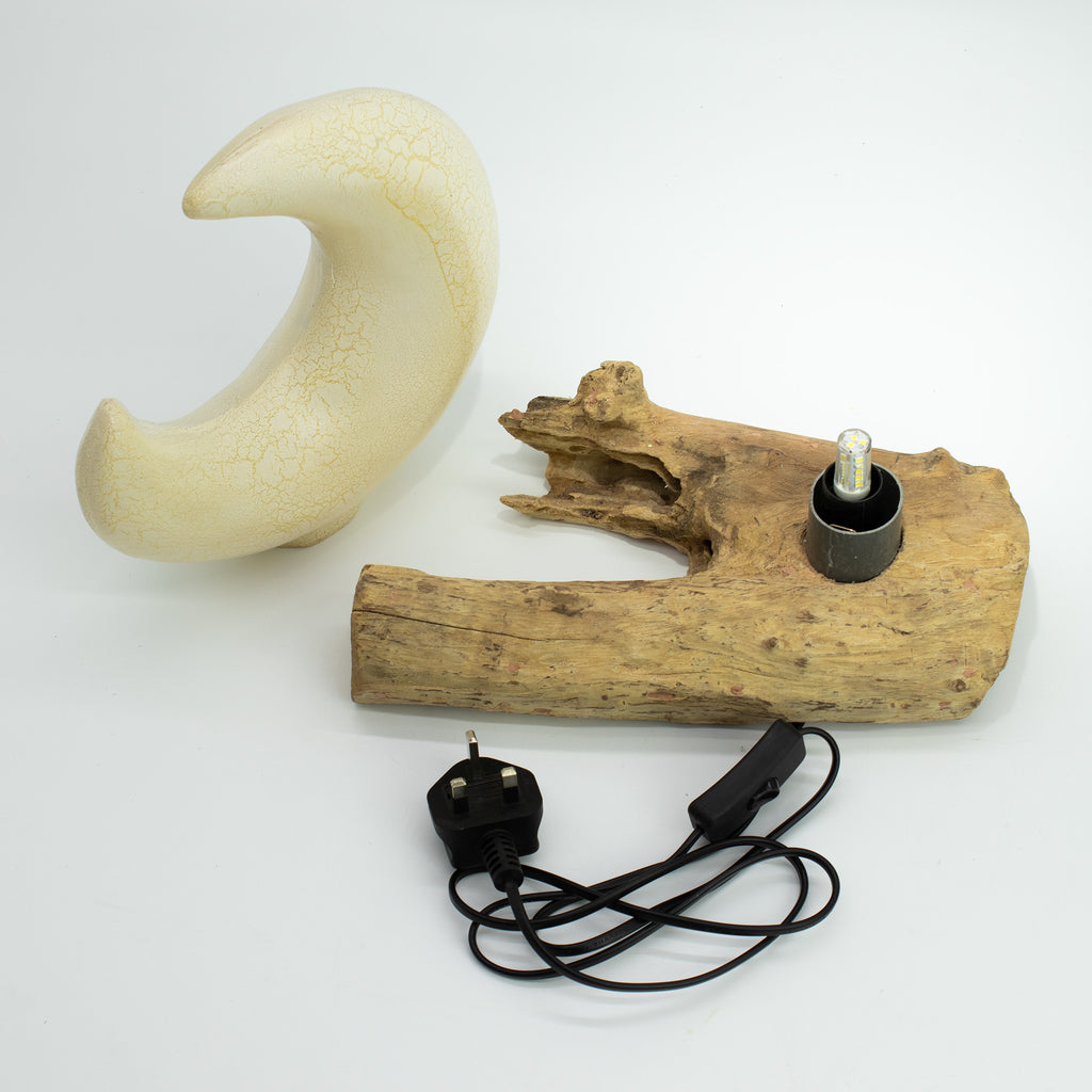 Lampe DriftGlow Demi-Lune Craquelée