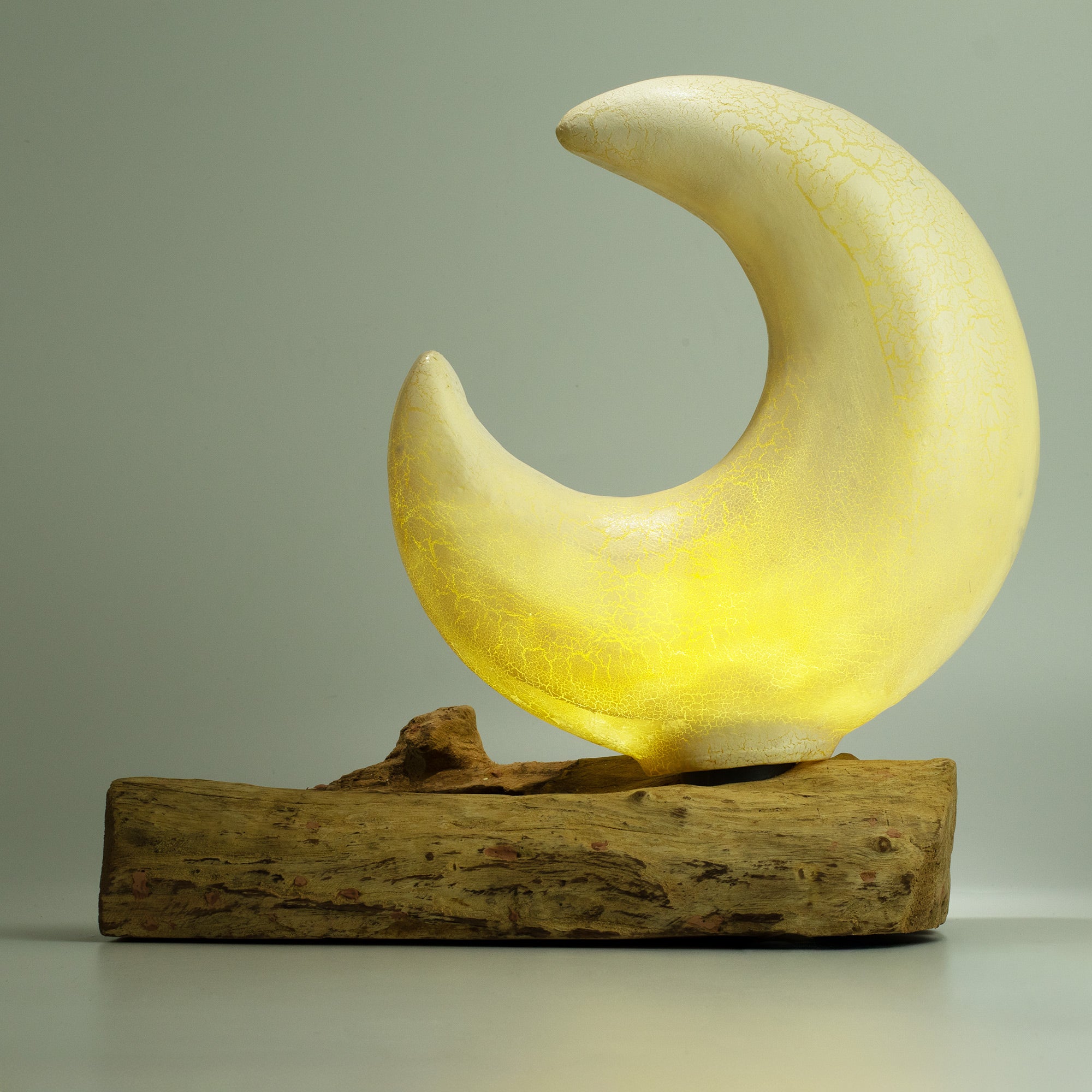 Lampe DriftGlow Demi-Lune Craquelée