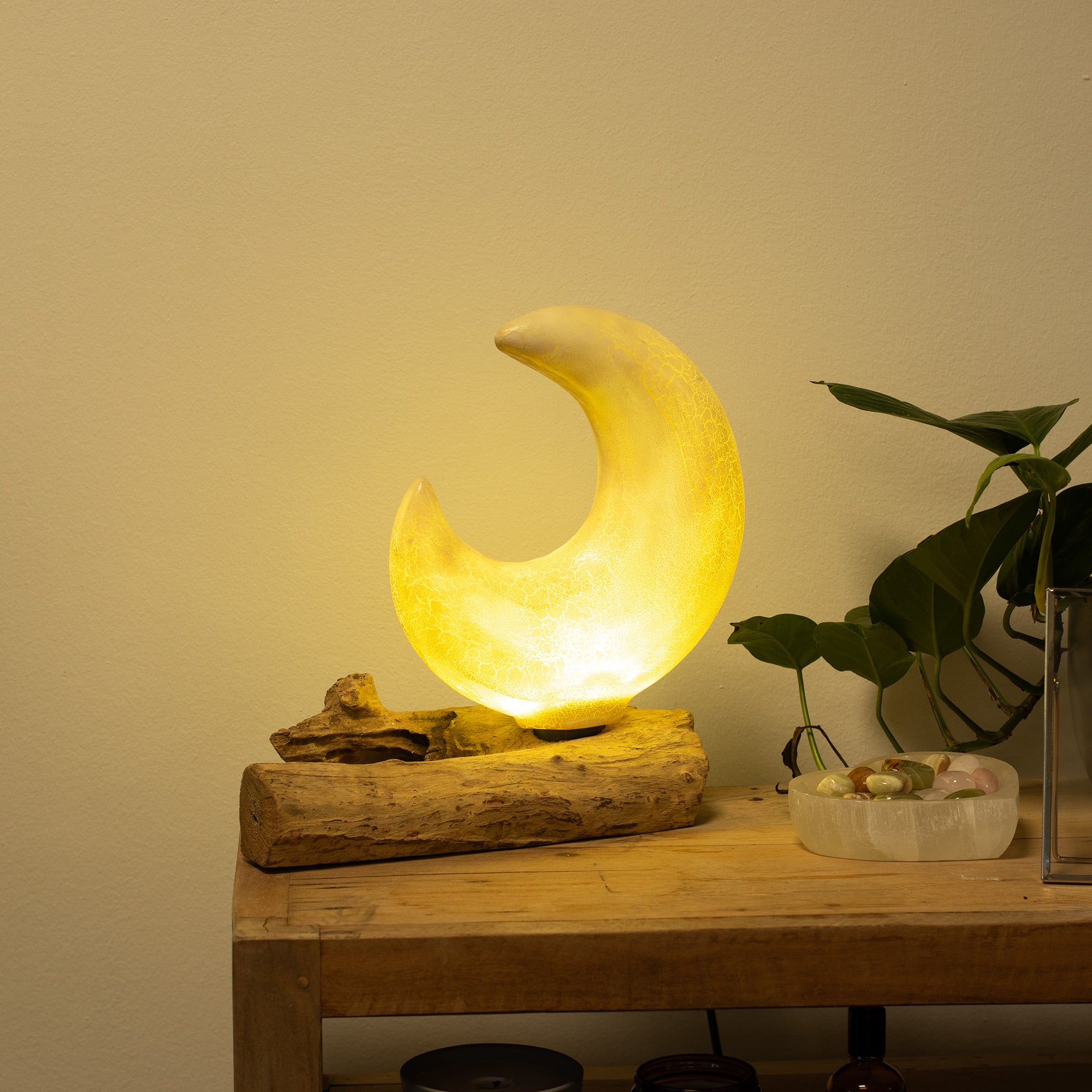Lampe DriftGlow Demi-Lune Craquelée