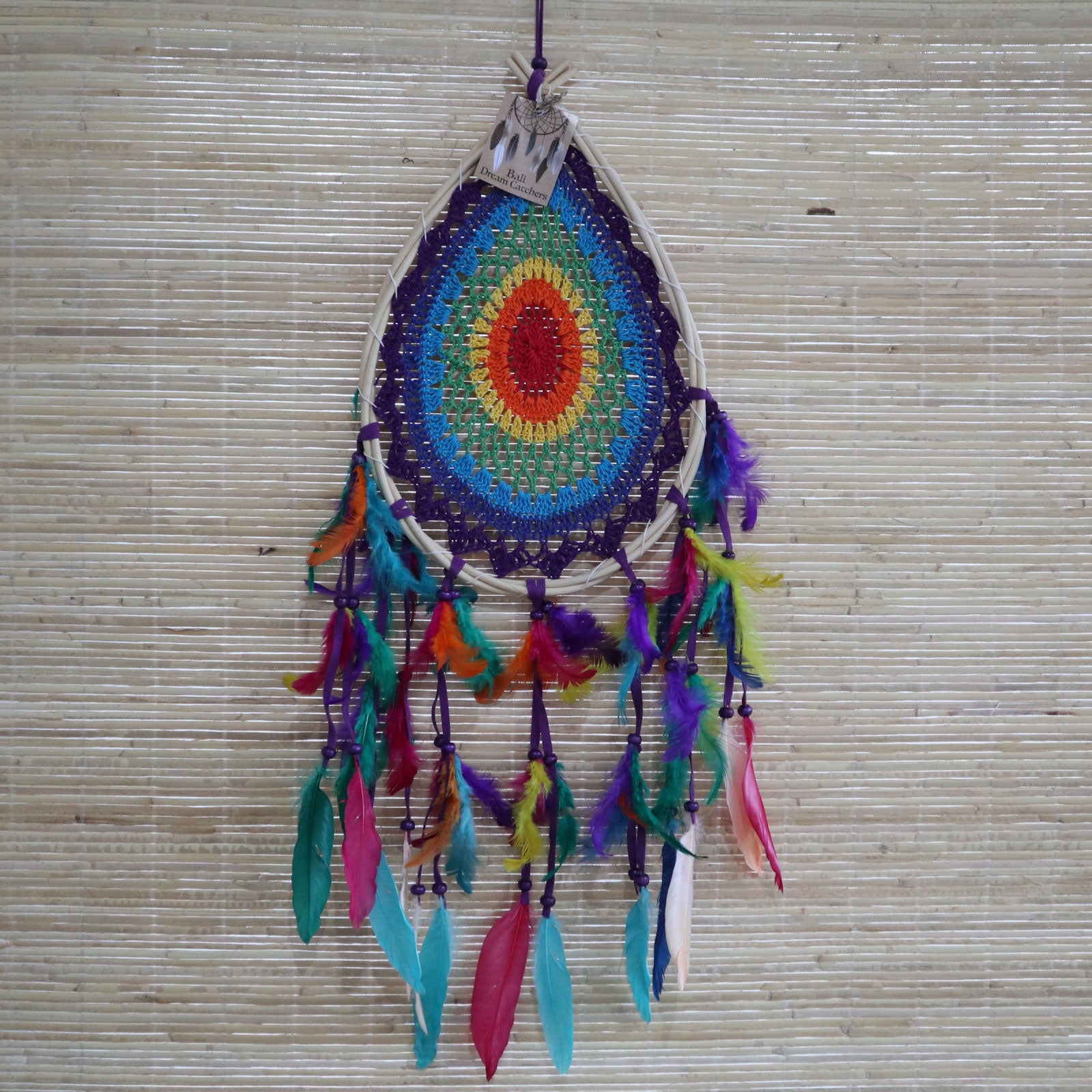 🌙 Attrape-Rêves de Bali – Grande Goutte Multicolore
