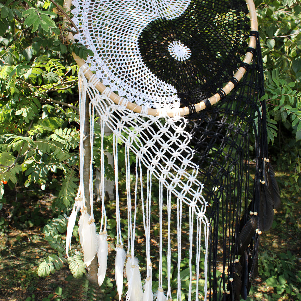 ☯️ Attrape-Rêves Yin Yang XL – Harmonie & Protection (50 cm)