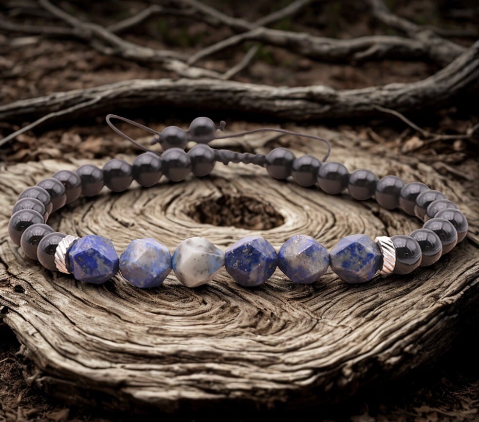 🔵 Bracelet Vibe — Lapis-Lazuli & Onyx