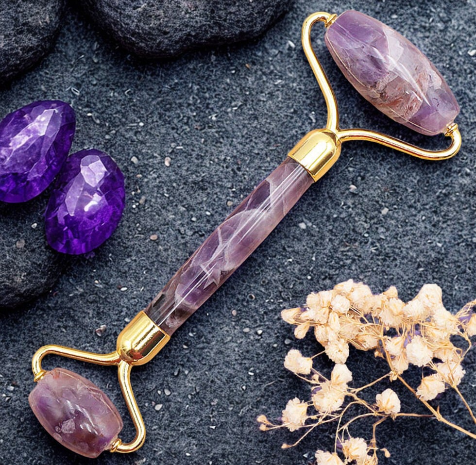 💜 Rouleau de Massage — Améthyste du Brésil