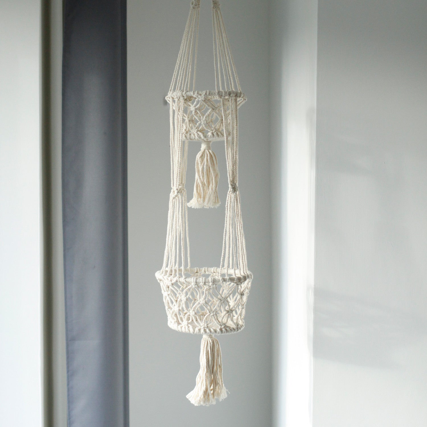 🌿 Suspension Macramé Double – Pots pour Plantes