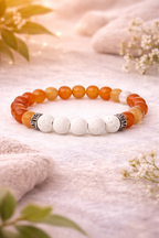 🍊 Bracelet Diffuseur d’Huiles Essentielles — Cornaline 8 mm