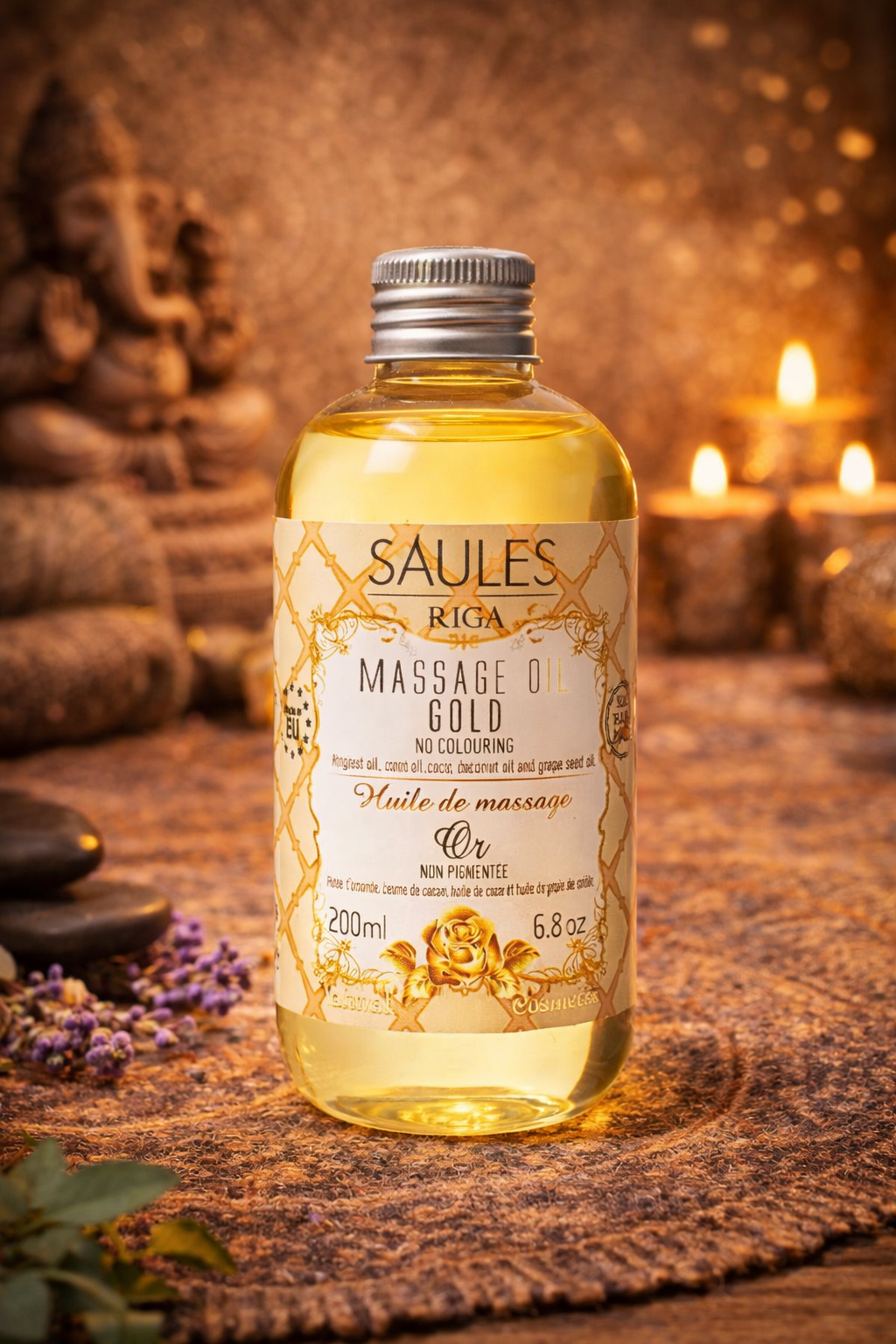 🪔 Huile de Massage Naturelle Gold – 200 ml