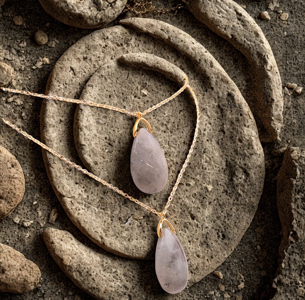 🔵 Pendentif Goutte Sautoir — Labradorite