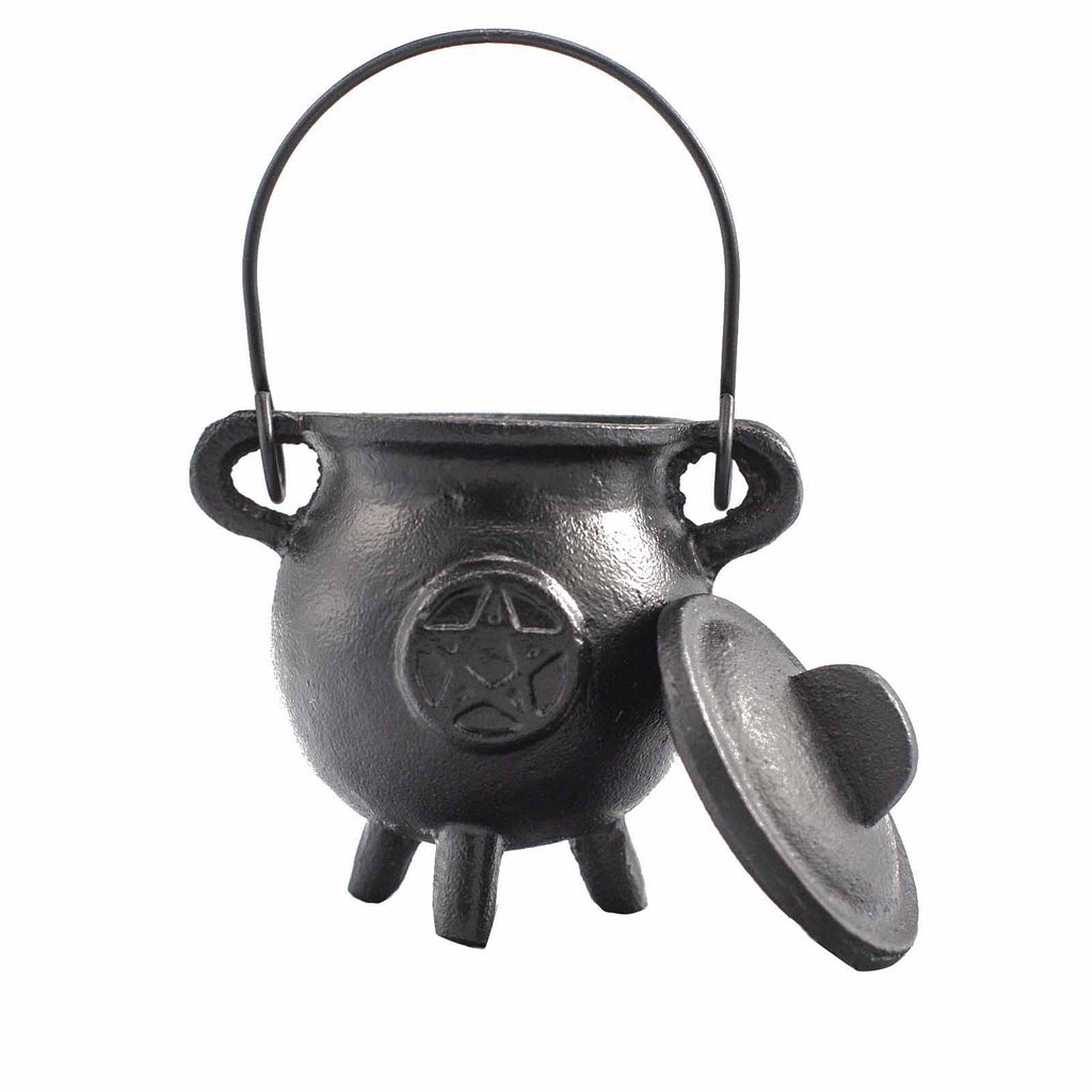 🔥 Chaudron Rituel en Fonte avec Pentagramme (6,5 × 13 cm)