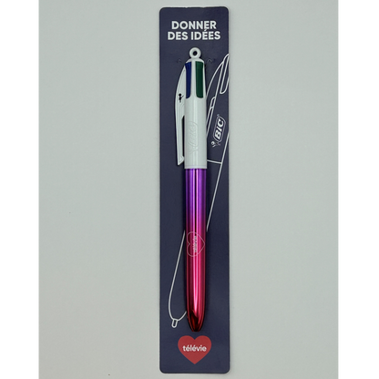 🌸 Le Stylo BIC 4 Couleurs – Édition Télévie 2025 💞