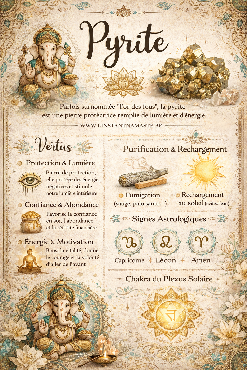 ✨ Coffret Encens & Cristal de Pyrite – Cannelle