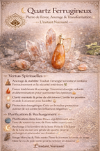 💫 Pendentif Goutte Quartz Ferrugineux — Sautoir Élégant