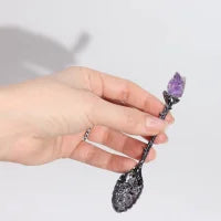 Ensemble de 7 Cuillères de Sorcière – Pierres Précieuses & Énergies Mystiques 🔮✨