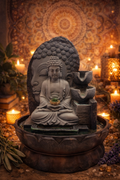 🧘 Fontaine Résine Double Bouddha – 29 cm