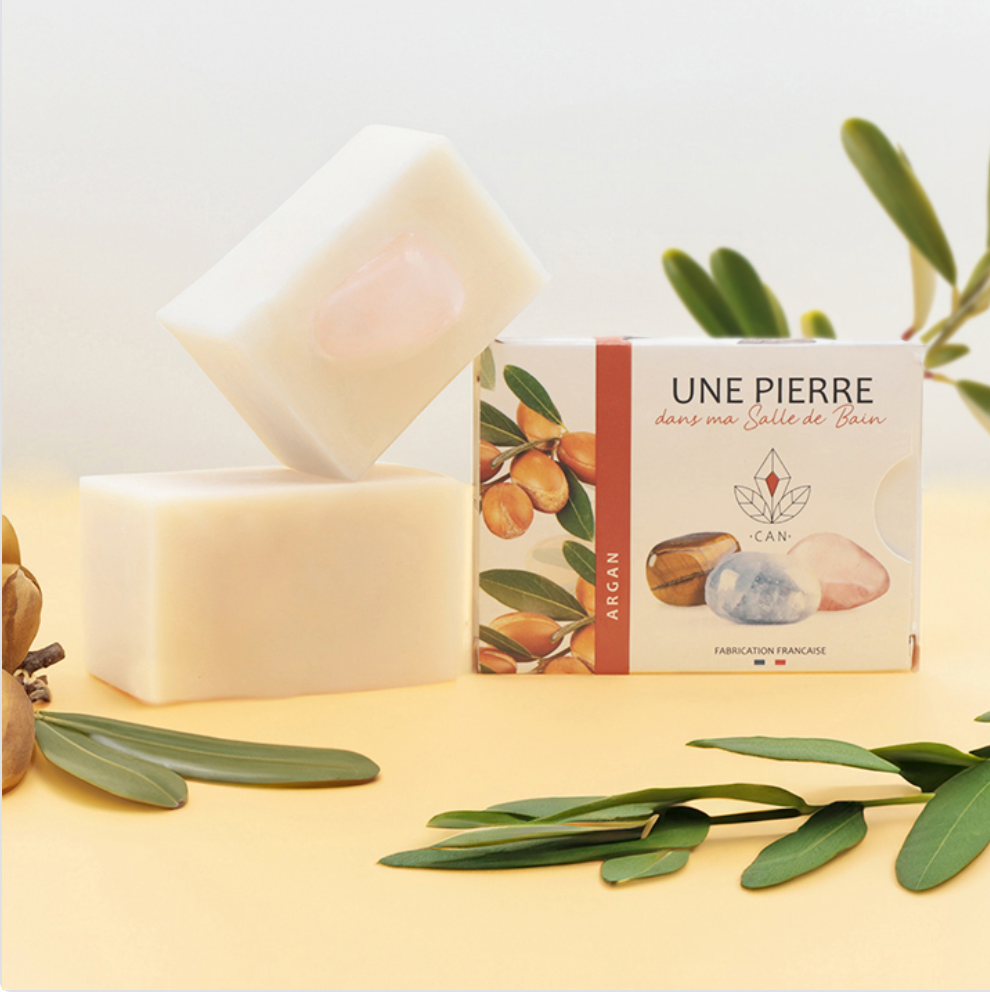 Savon Naturel Argan avec Pierre Intégrée – 140g 🛁