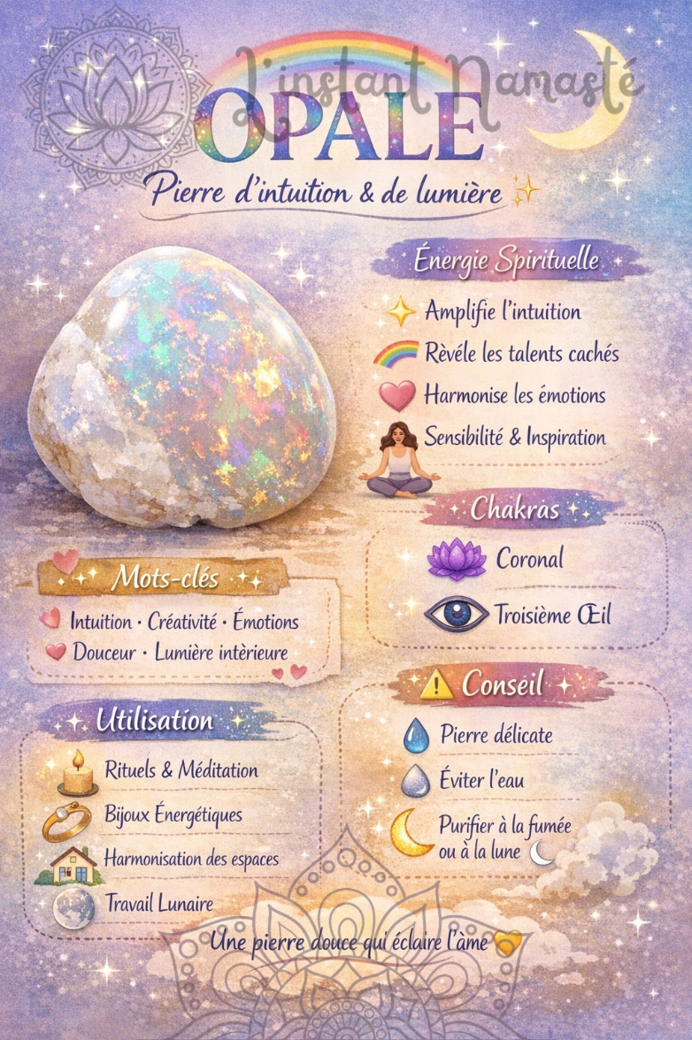 🌙 Bague Opale Spirituelle – Énergie & Lumière Intérieure ✨