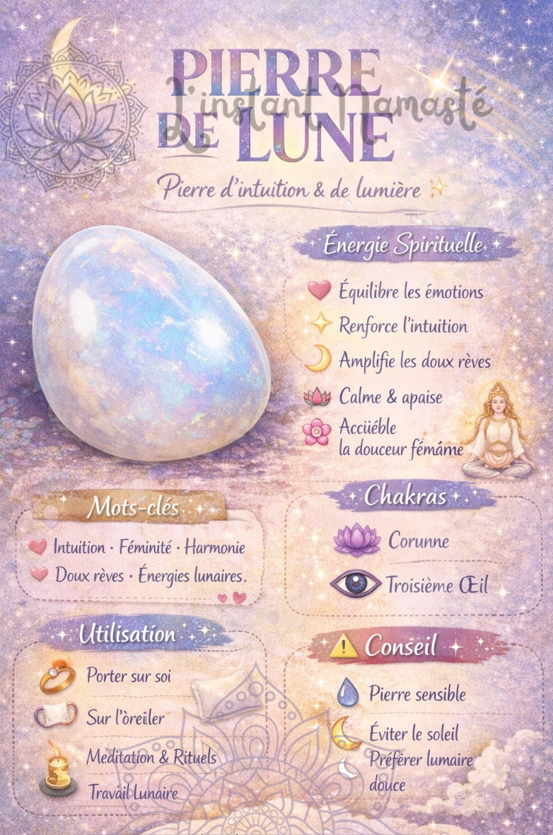 🌙✨ Pendentif Pierre de Lune Rose – Douceur & Intuition ✨🌙
