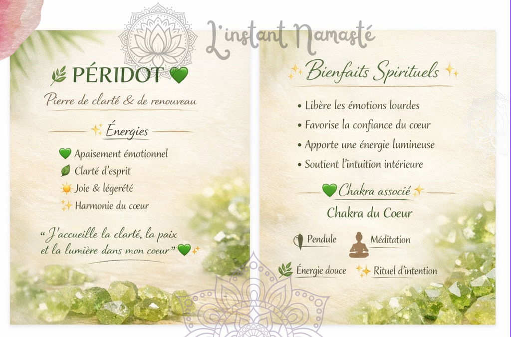 🌿 Pendule en Péridot – Clarté & Guidance intérieure ✨