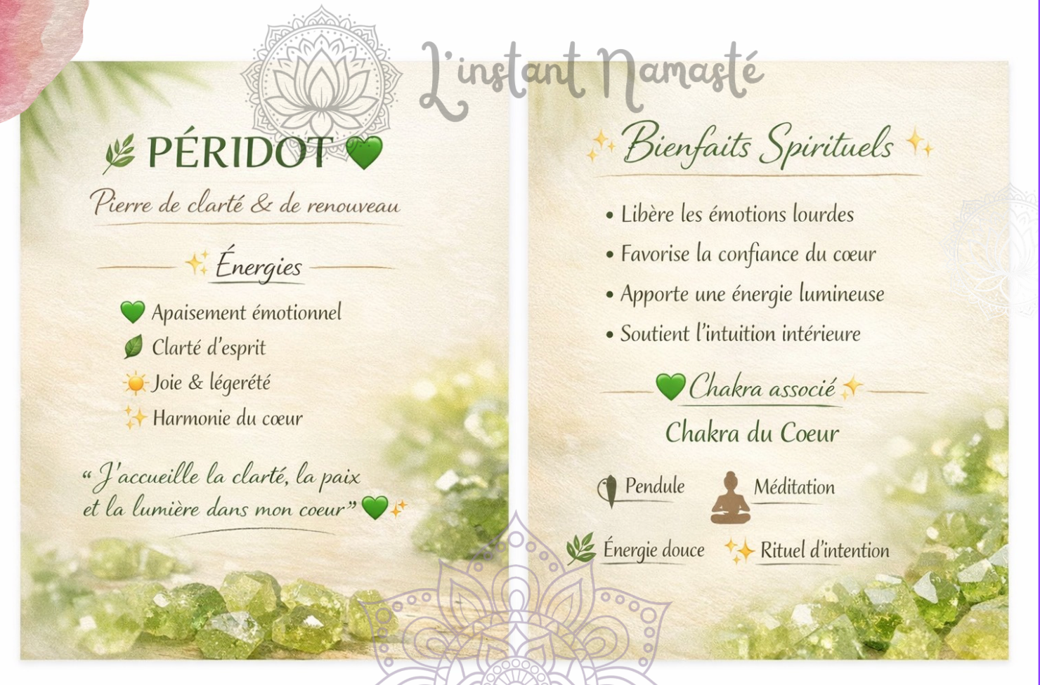 🌿 Pendule en Péridot – Clarté & Guidance intérieure ✨