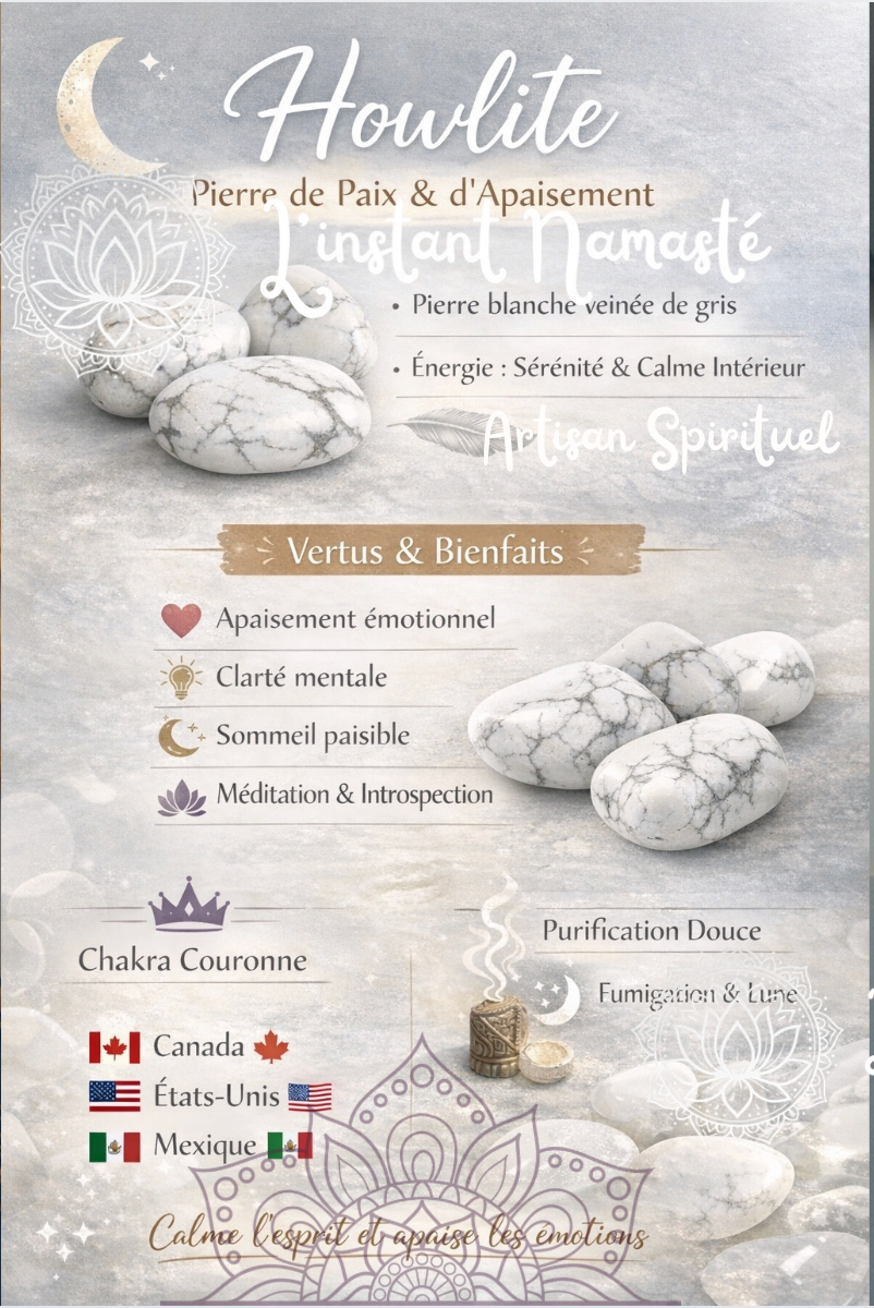 🌑 Pendentif Éclipse – Howlite