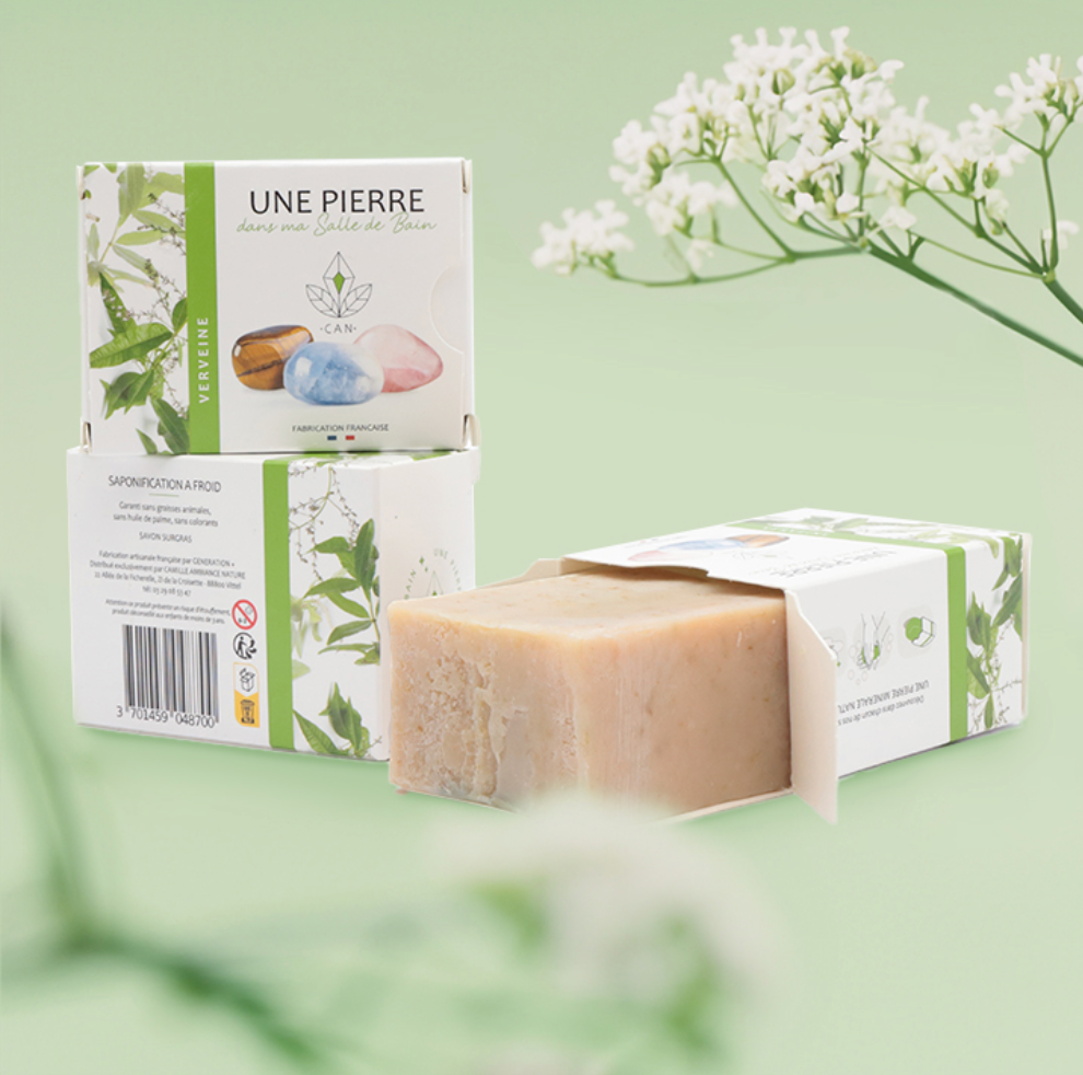 Savon Naturel à la Verveine avec Pierre – 140 g  🍃