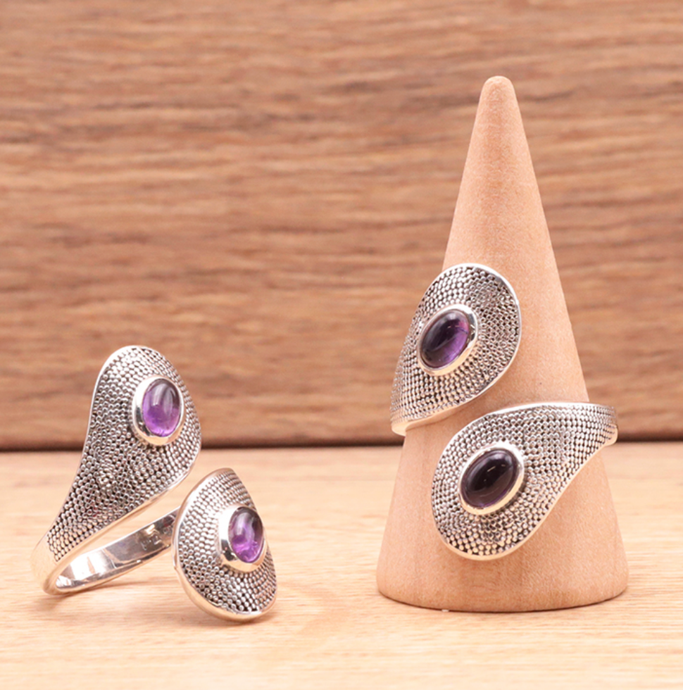 Sur commande 💜 Bague Argent 925 & Améthyste du Brésil AA