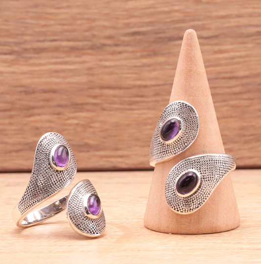 Sur commande 💜 Bague Argent 925 & Améthyste du Brésil AA